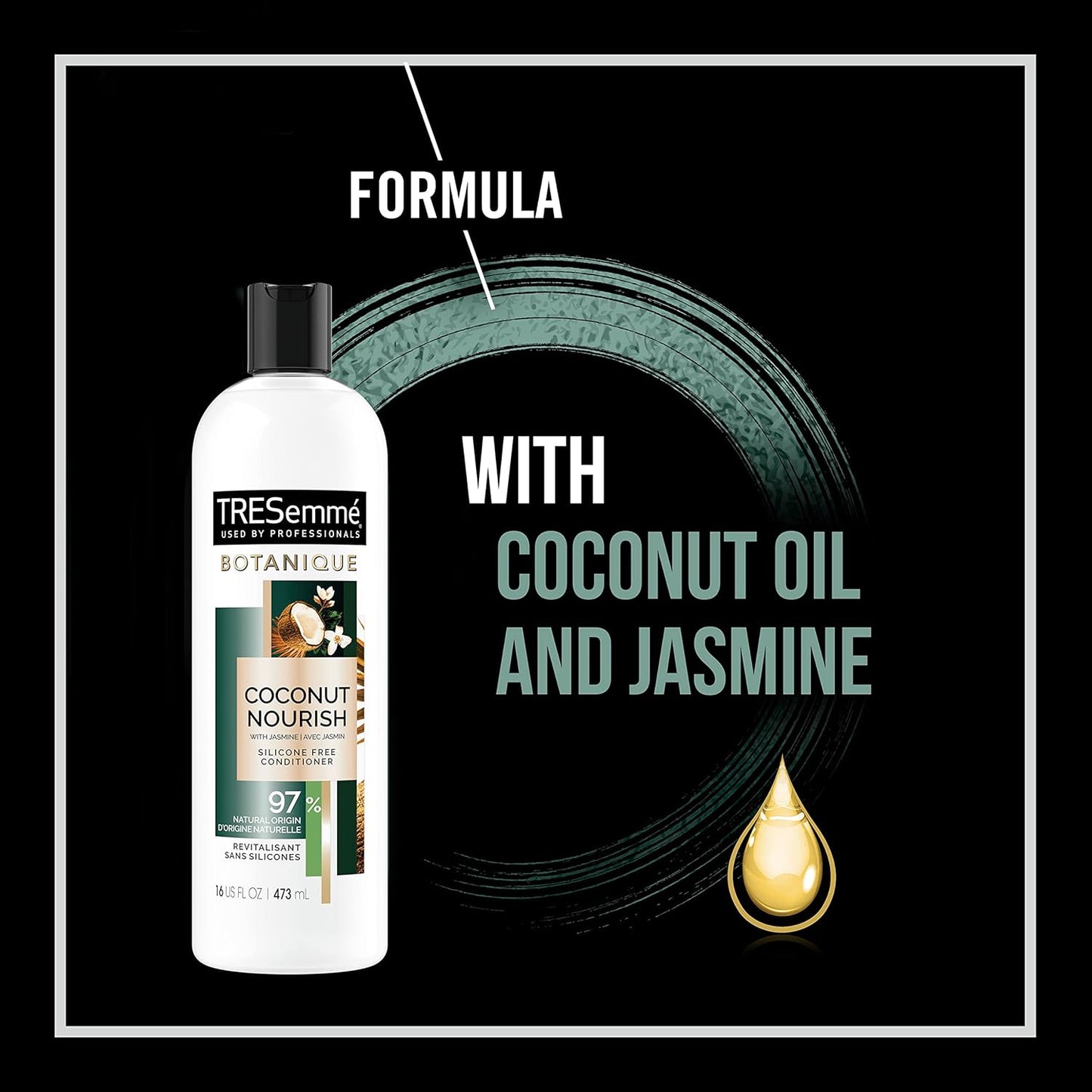 TRESemmé Botanique Conditioner for Dry Hair And Damaged Hair Botanique Coconut Nourish 92% Natural Derived Ingredients with Professional Performance 16 fl oz