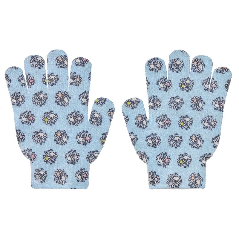 Keith Haring Bath & Shower Exfoliating Spa Gloves – Reusable Exfoliating Body Scrubber & Gentle Exfoliating Glove Set for Smooth Skin (Super Fresh)