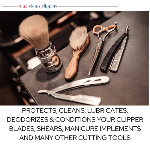 H-42 Clean Clippers Blade Cleaner with Brush - 16oz Bottle (2 Pack)