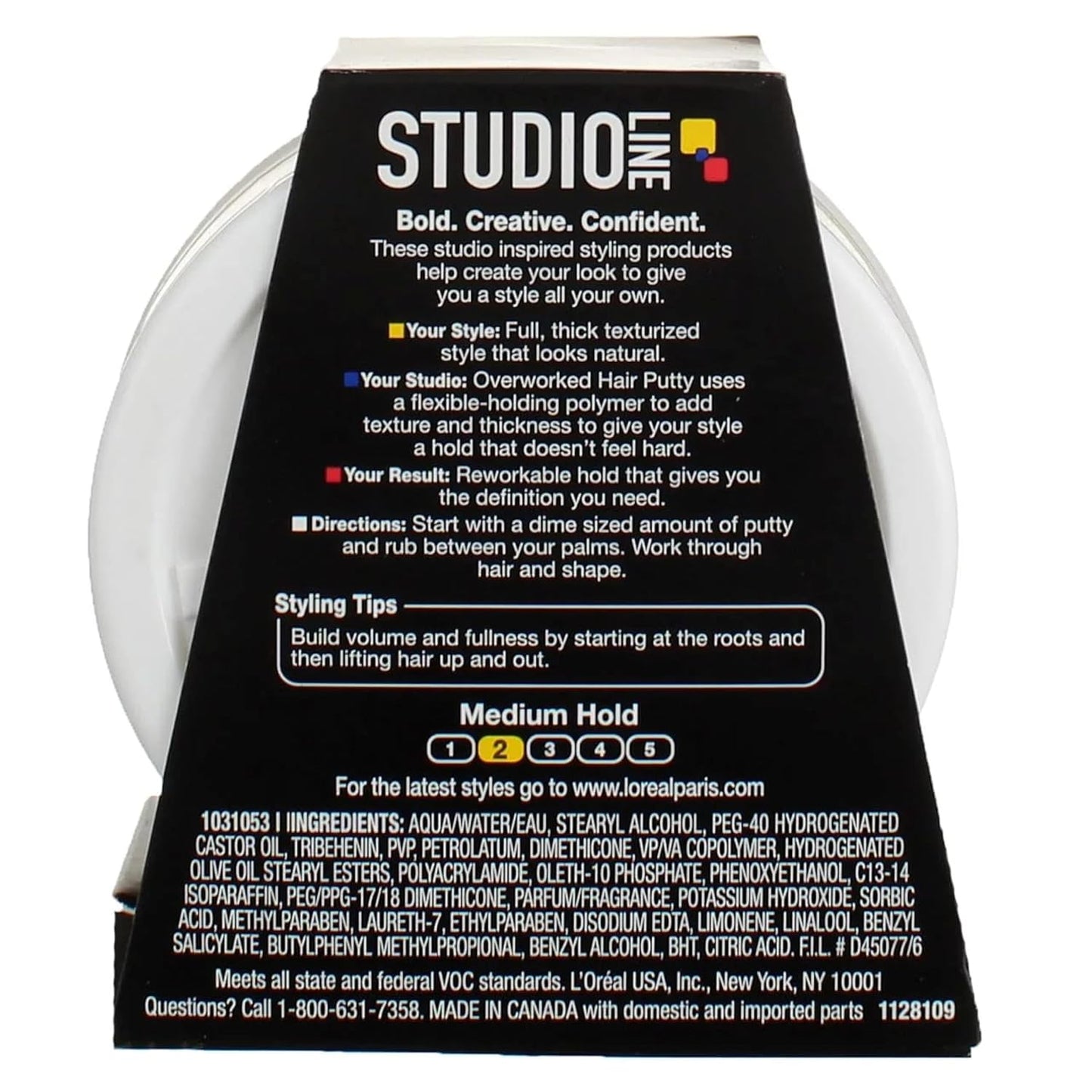 L'Oreal Paris Studio Line Overworked Hair Putty, 1.7 Ounce (Pack of 4)