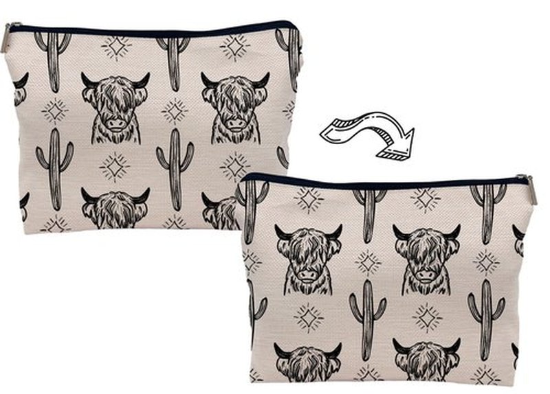 Lacosu Western Makeup Bag,Western Gifts For Women,Cow Makeup Bag,Cowgirl Stuff,Western Stuff For Women,Western Gifts,Cowgirl Gifts