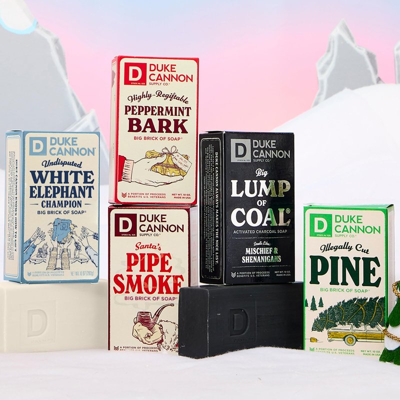 Duke Cannon Supply Co. Big Brick of Soap Bar for Men Holiday Edition - Peppermint Bark Scent, 10 oz. (1 Pack)