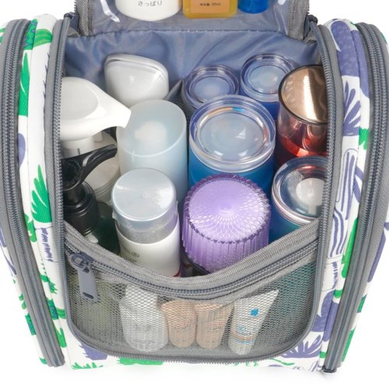Narwey Small Hanging Toiletry Bag Women Travel Makeup Bag Organizer Toiletries Bag for Travel Size Essentials Accessories Cosmetics (Medium, Green Cactus)