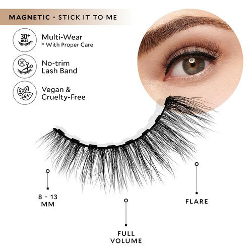 Velour Magnetic Eyelashes – Luxurious False Lashes – Reusable Magnetic Lashes – Wear up to 30x – Vegan, All Eye Shapes, Natural Magnetic Lashes, Magnetic Eyeliner not Included (Stick It To Me)