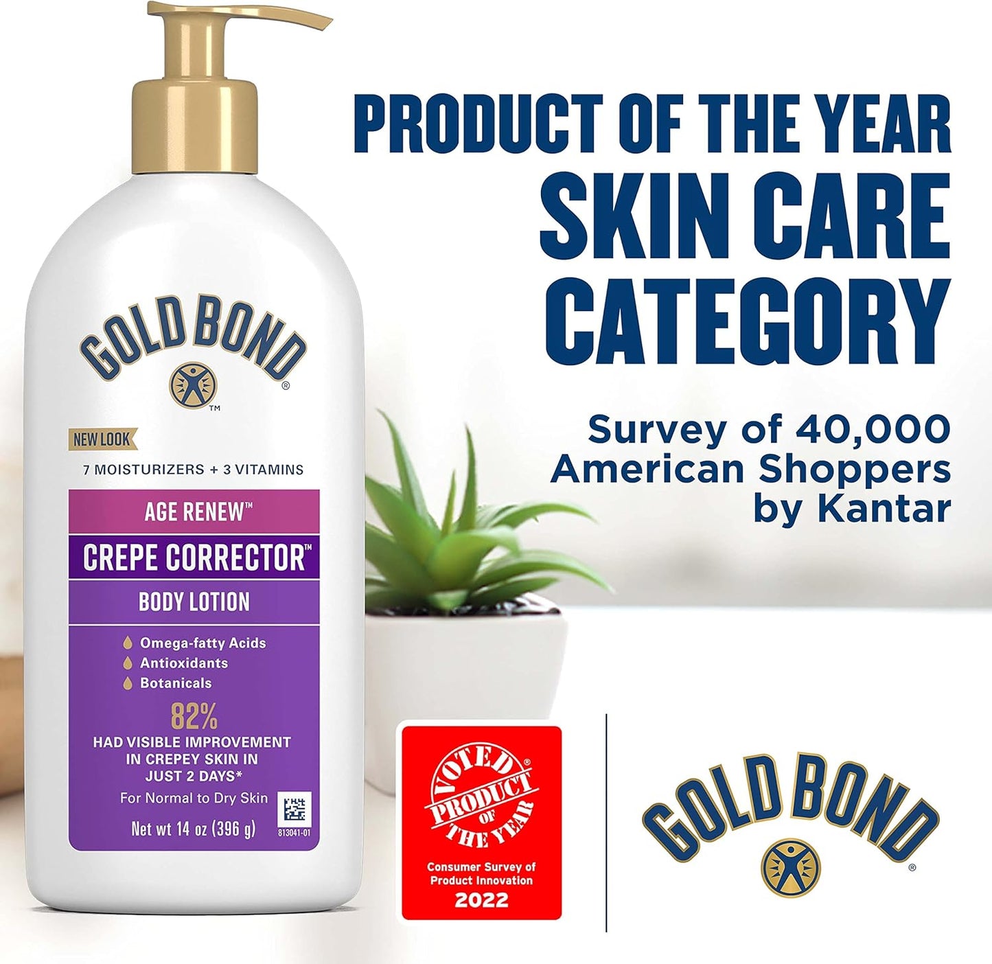 Gold Bond Age Renew Neck & Chest Firming Cream, 2 oz., Clinically Tested Skin Firming Cream & Age Renew Crepe Corrector Body Lotion, Replenishing & Smoothing Formula, 14 oz.