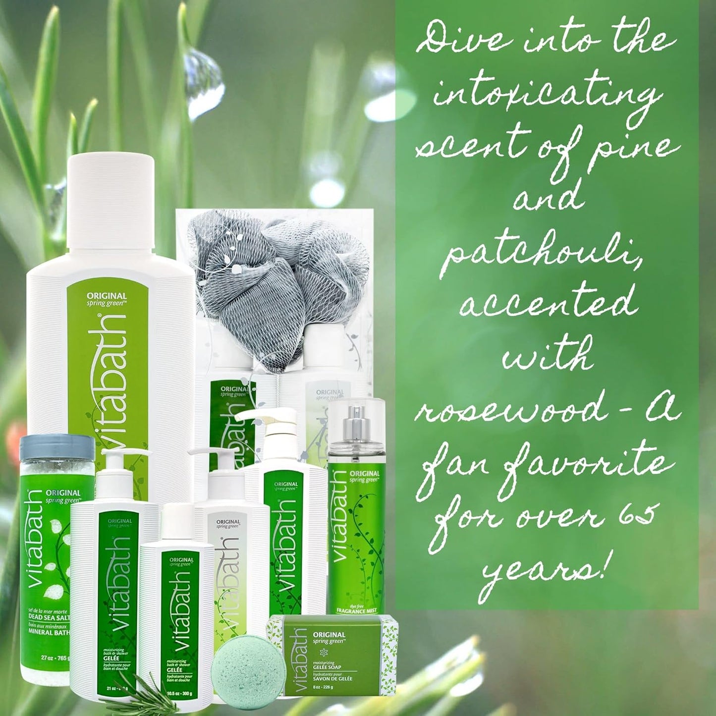 Vitabath Original Spring Green Moisturizing Body Lotion Replenishing Botanicals, Aloe & Shea Butter Deeply Hydrate Dry Skin Revive For Women & Men - Cruelty-Free, Paraben-Free - 20 oz