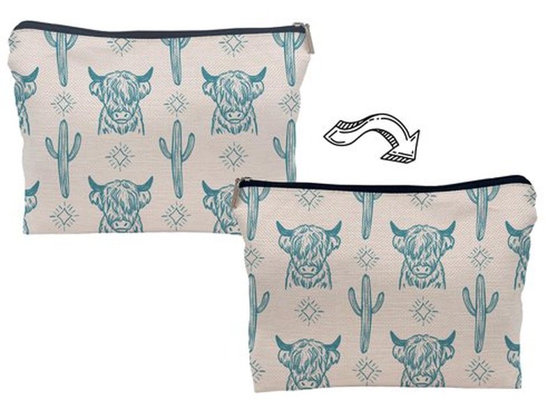 Lacosu Western Makeup Bag,Western Gifts For Women,Cow Makeup Bag,Cowgirl Stuff,Western Stuff For Women,Western Gifts,Cowgirl Gifts(COW H)