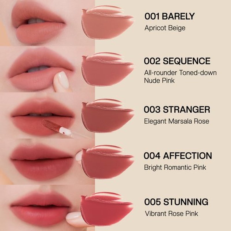 MUZIGAE MANSION Objet Lip Stain (Unique Paint Tube Design) – Velvet Matte Tint, Long-Lasting Waterproof Lipstick, Hydrating Korean Makeup, Red & Rose Gloss, K-Beauty Tinted Lipstain (05 STUNNING)