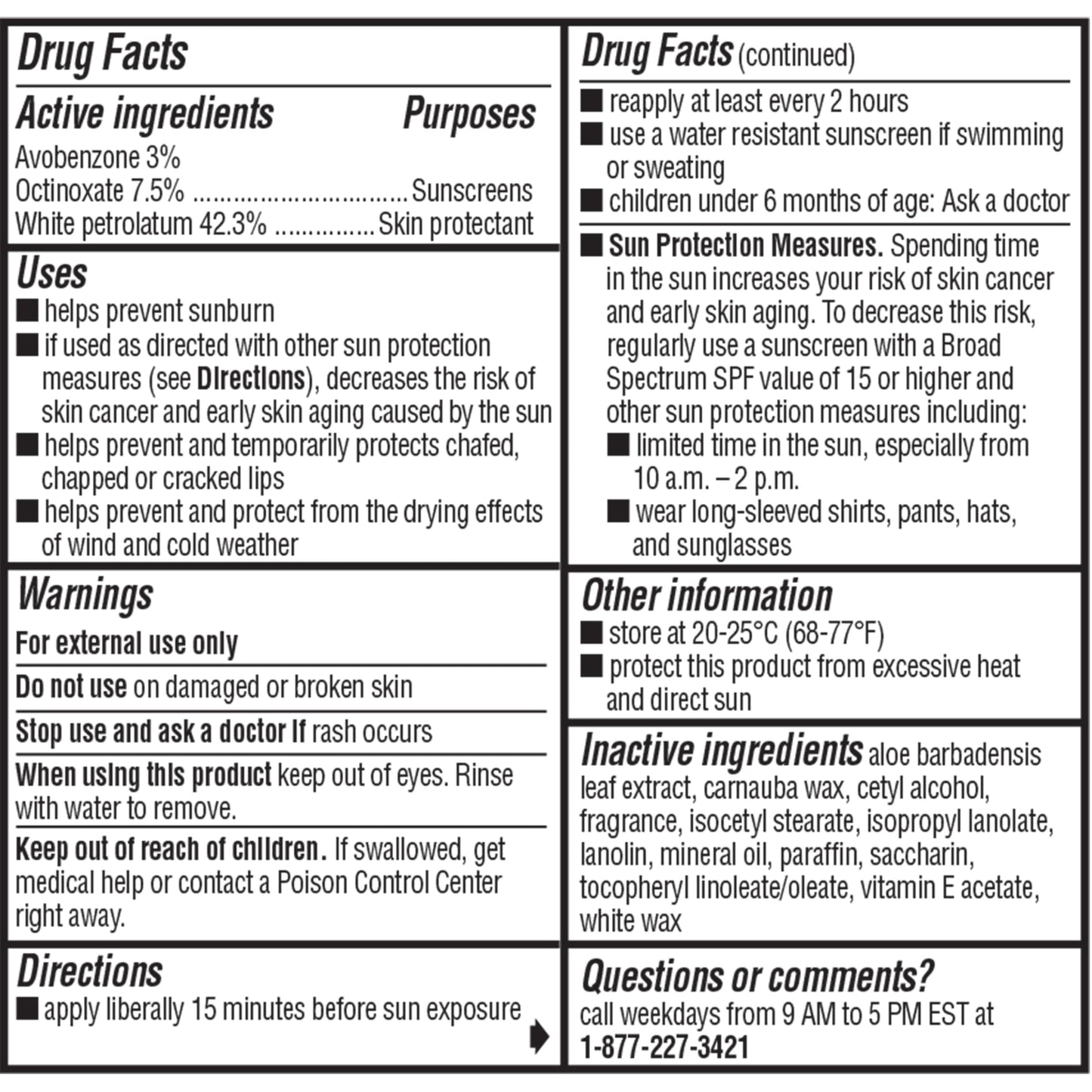 ChapStick Moisturizer Original Lip Balm Tubes, SPF 15 and Skin Protectant - 0.15 Oz, 3 Count (Pack of 2)