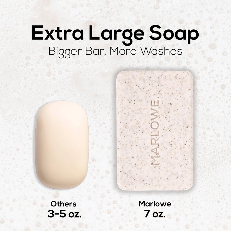 MARLOWE. No. 102 Body Scrub Soap 7 oz, Santal, Exfoliating Soap Bar with Shea Butter, Olive Oil & Green Tea Extracts, Cleanses, Smooths & Revitalizes Skin, Warm Amber, Spice & Citron Scent