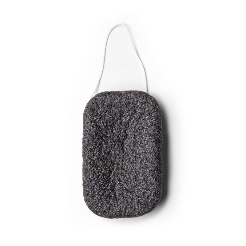 Everist The Exfoliating Konjac Body Sponge, Natural, Reusable, Compostable Bath Sponge for Sensitive Skin, Charcoal Cleansing, 60+ Uses, 1 Each