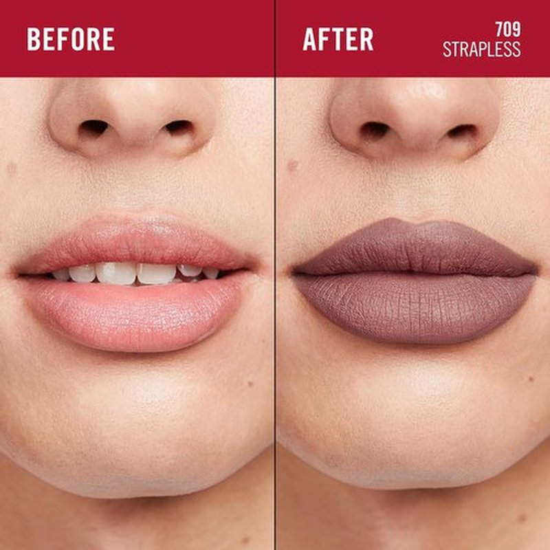 Rimmel London Lasting Mega Matte Liquid Lipstick, Long-Lasting, Hydrating, Vegan Formula - 709 - Strapless, 0.25oz