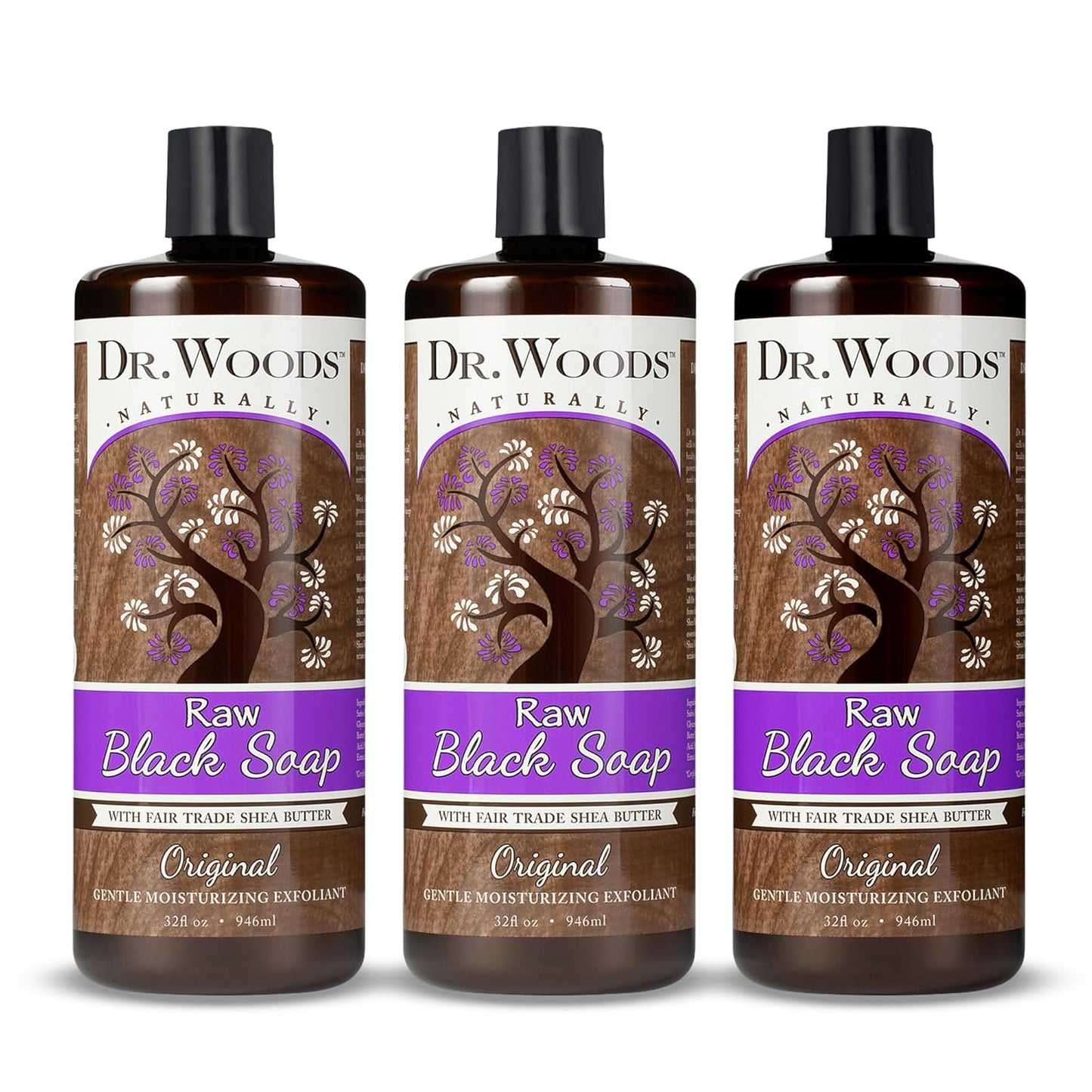 Dr. Woods African Black Castile Soap - Moisturizing Liquid, 32oz (2-Pack)