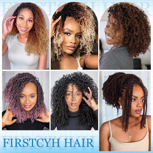Passion Twsit Hair 12 Inch - 1B/Purple Yankee Twist Crochet Hair 10Packs Passion Twist Braiding Hair Prelooped Mini Spring Twist Crochet Hair for Black Women(12 Inch,1B/Purple)