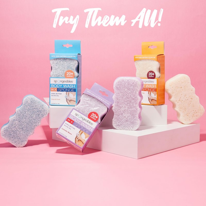 Spongeables Body Wash in a 20+ Wash Sponge, Acai Berry, 1 Count