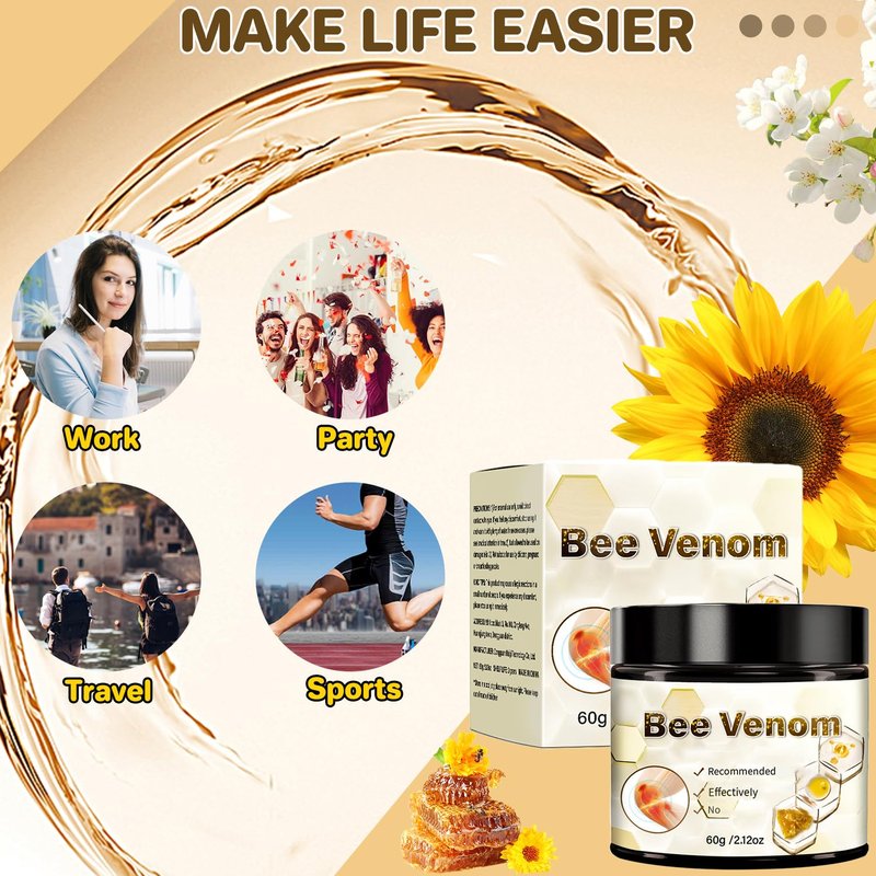 KEBEGE 2 PCS Bee Venom Cream, Bee Venom Advanced Cream,Suitable for Back, Neck, Hands, Foot, Etc