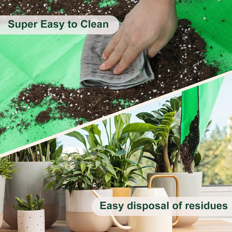 bukmialy 26.8"x26.8" Super Thick Repotting Mat for Indoor Plants - Tear-Resistant, Foldable, Double-Sided Waterproof Potting Mat for Mess-Free Indoor Gardening