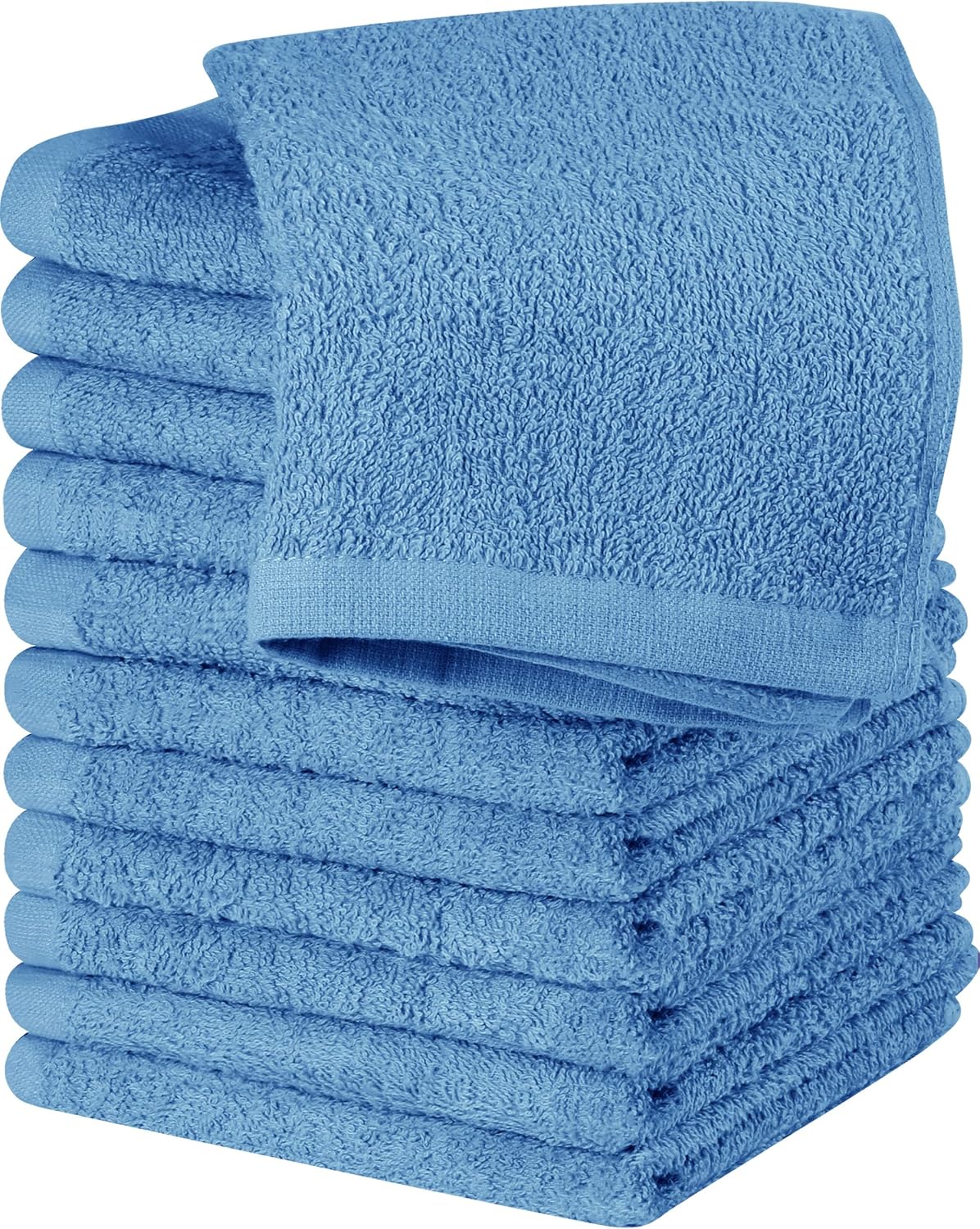 Utopia Towels 12 Pack Cotton Washcloths Set, 100% Ring Spun Cotton, Premium Flannel Face Cloths, Highly Absorbent and Soft Feel Fingertip Towels, Beige