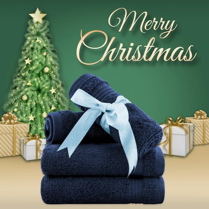 American Veteran Towel, 100% Cotton Turkish Washcloths for Bathroom Essentials 4 Pack, Soft Absorbent Wash Cloths Quick Drying Small Towels Washrags, Navy Blue