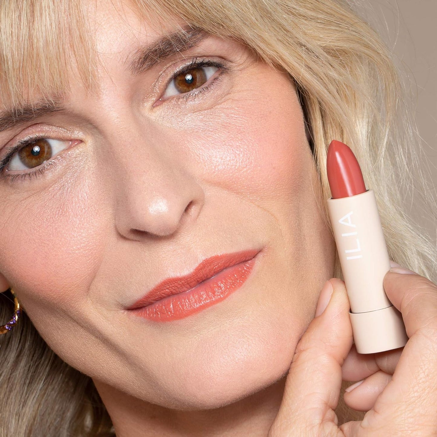 ILIA - Color Block Lipstick | Non-Toxic, Vegan, Cruelty-Free, Hydrating + Long Lasting, No Budge Color with Full Coverage (Amberlight (French Nude With Neutral Undertones), 0.14 oz | 4 g)