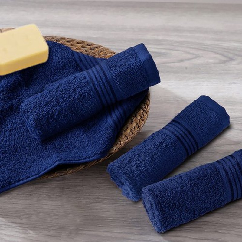 Belizzi Home Ultra Soft Cotton Washcloths, Contains 12 Piece Face Cloths 12x12 inch, Ideal for Everyday use Face Towels, Compact & Lightweight Multi Purpose Washcloths - Navy Blue