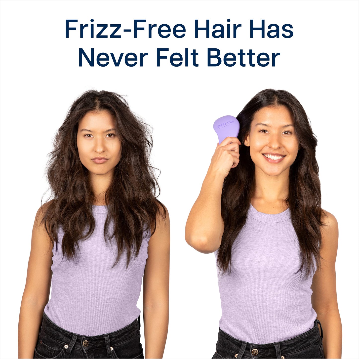 Crave Naturals Glide Thru Detangling Brush for Adults and Kids - Detangler Hair Brush for Curly or Straight, Wet or Dry Hair - Gentle on Tangles Hair Comb - 7.5x3-Inch, Pink and Purple (Pack of 2)