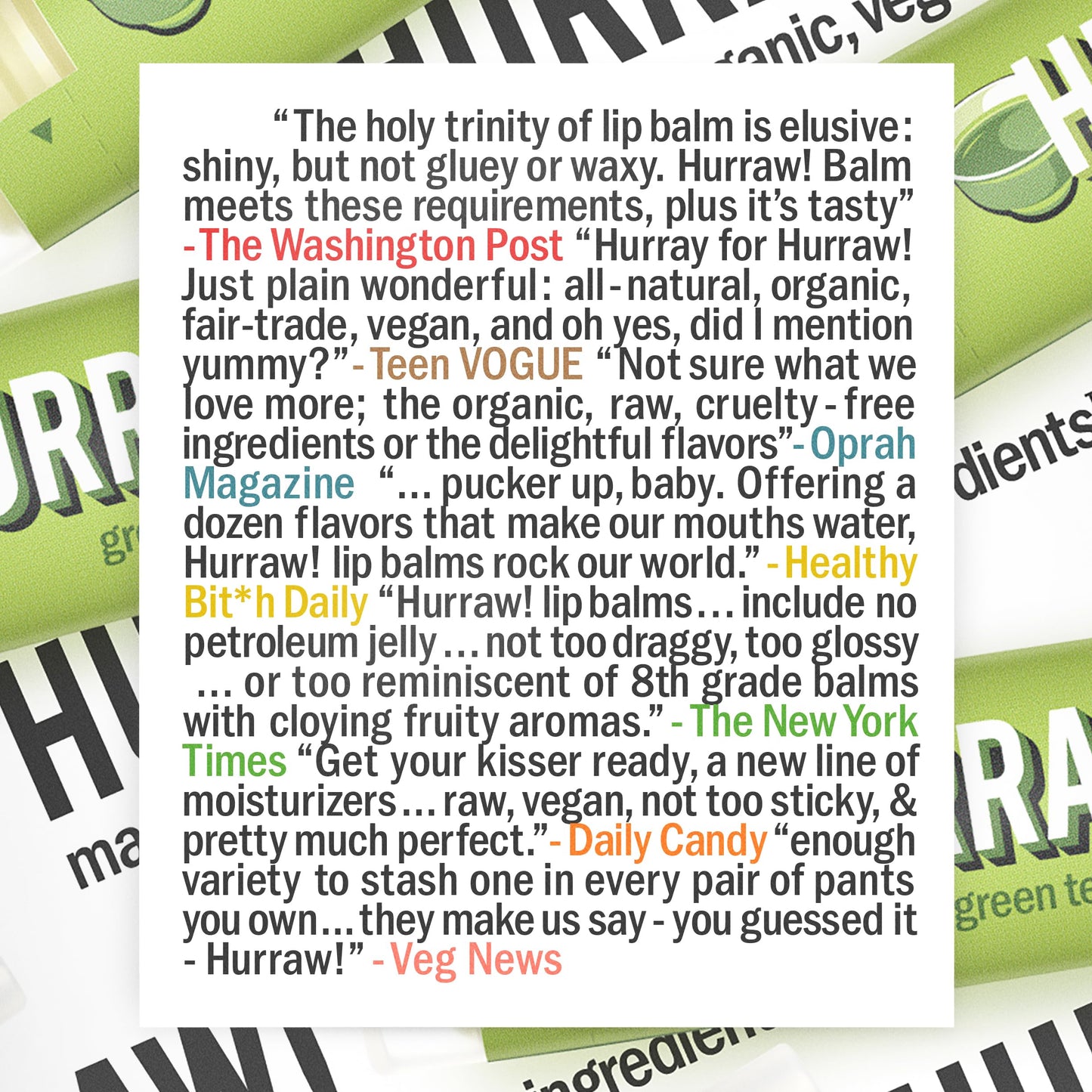 Hurraw! Green Tea Lip Balm, 2 Pack: Organic, Certified Vegan, Cruelty and Gluten Free. Non-GMO, 100% Natural Ingredients. Bee, Shea, Soy and Palm Free. Made in USA