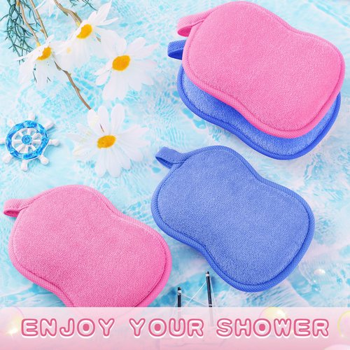 Tatuo 4 Pieces Baby Bath Sponge Cotton Baby Sponge Soft and Absorbent Sponge for Kids Babies Men Women (Pink,Blue)
