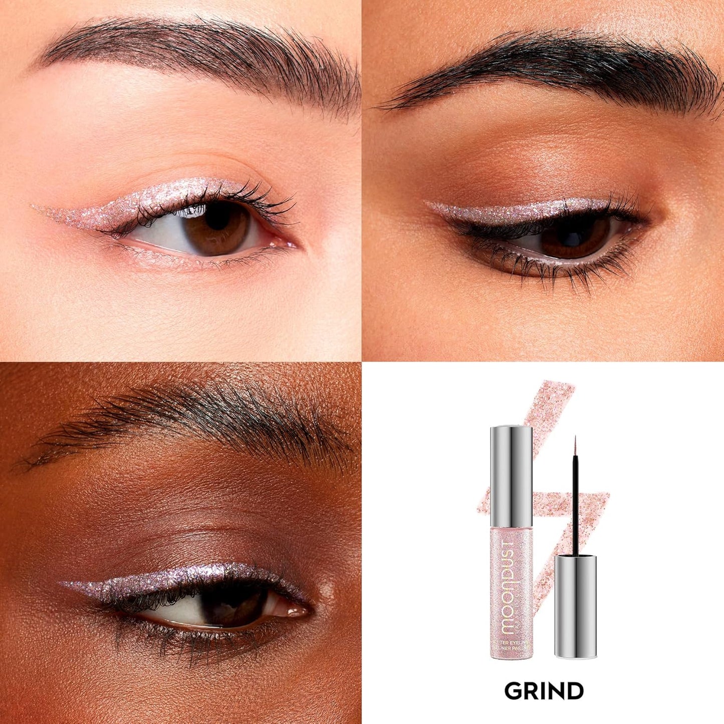 Urban Decay Moondust Liquid Glitter Eyeliner – Longwear Sparkle Liner & Eyeshadow Topper - Quick-Drying, Water-Based Formula – Buildable Shimmer Shades - Vegan Formula