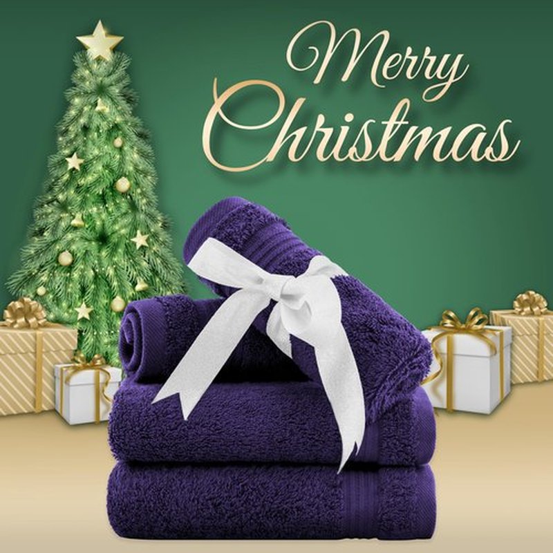 American Veteran Towel, 100% Cotton Turkish Washcloths for Bathroom Essentials 4 Pack, Soft Absorbent Wash Cloths Quick Drying Small Towels Washrags, Purple
