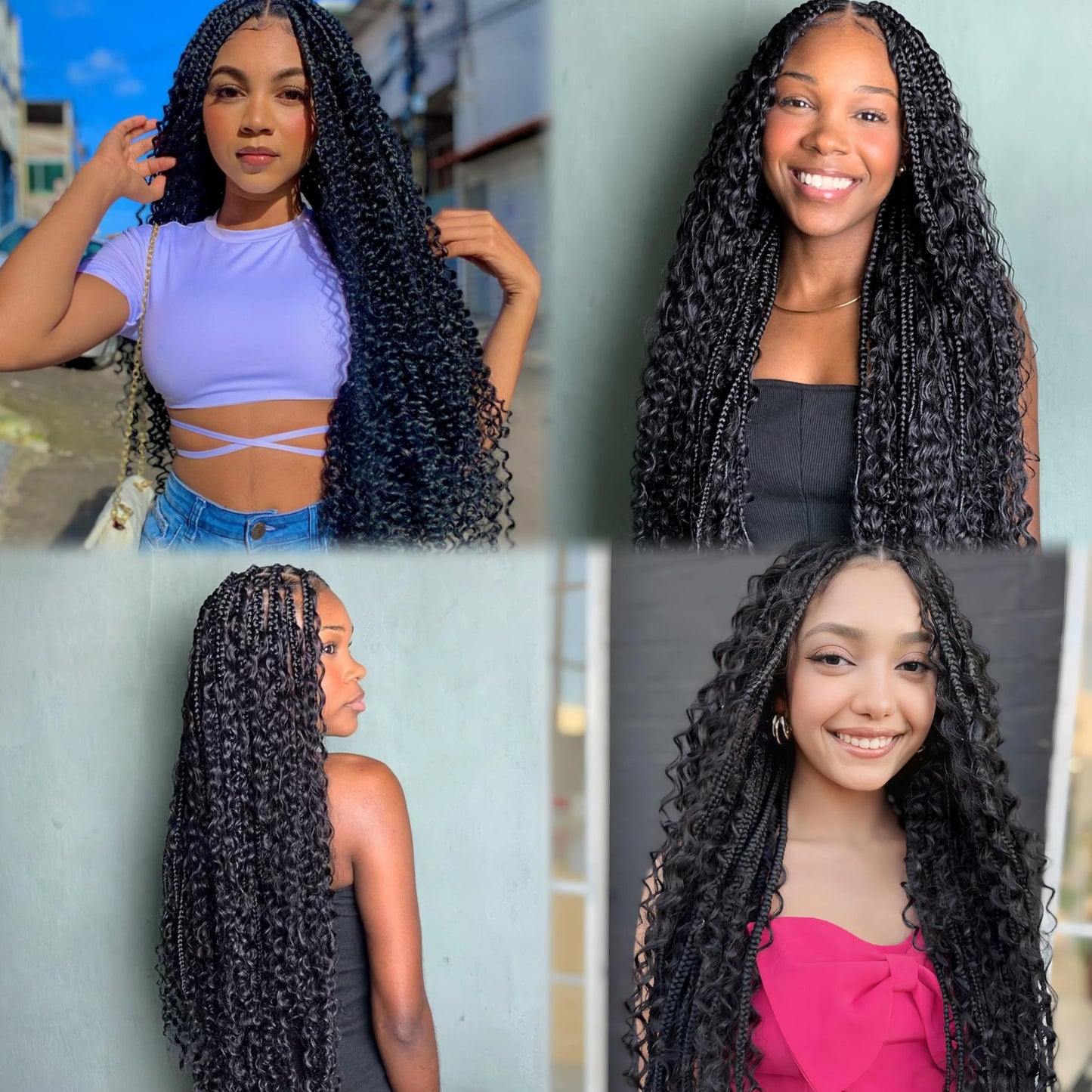 Deep Wave Human Braiding Hair 18Inch 1 Bundle 50g Bulk Human Hair for Braiding No Weft Human Braiding Hair for Boho Braids Wet and Wavy 100% Brazilian Virgin Curly Hair for Braiding Hair Extensions