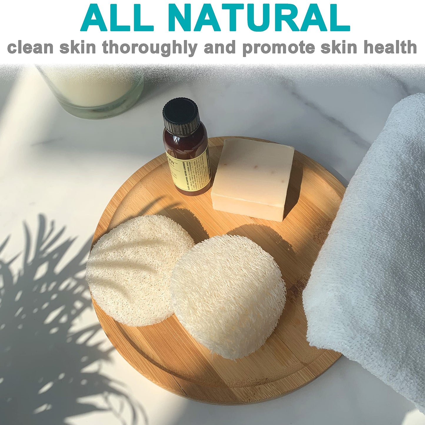 36 pcs/set Natural Exfoliating Face Pad Loofah Sponge Facial Brush - Makeup remover - Shower Scrubber - Remove Dead Skin - Body Bath Spa For Men & Women - Renewable Resource - Pack of 36
