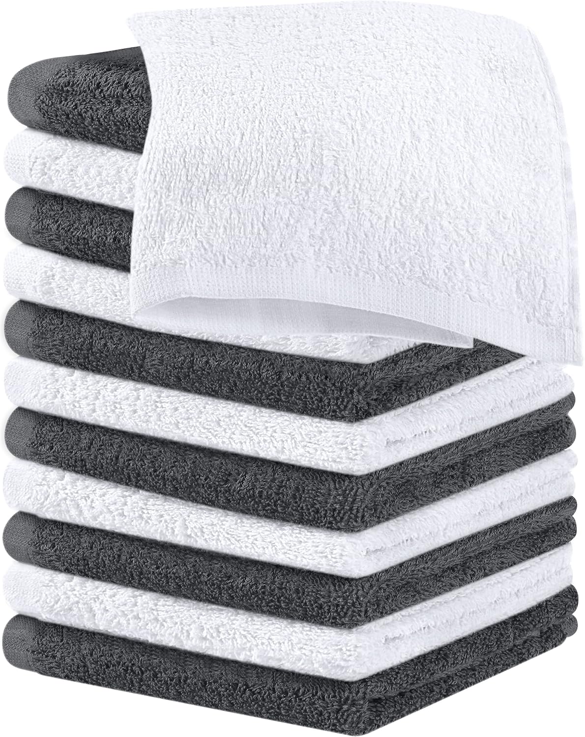 Utopia Towels 12 Pack Cotton Washcloths Set, 100% Ring Spun Cotton, Premium Flannel Face Cloths, Highly Absorbent and Soft Feel Fingertip Towels, Beige