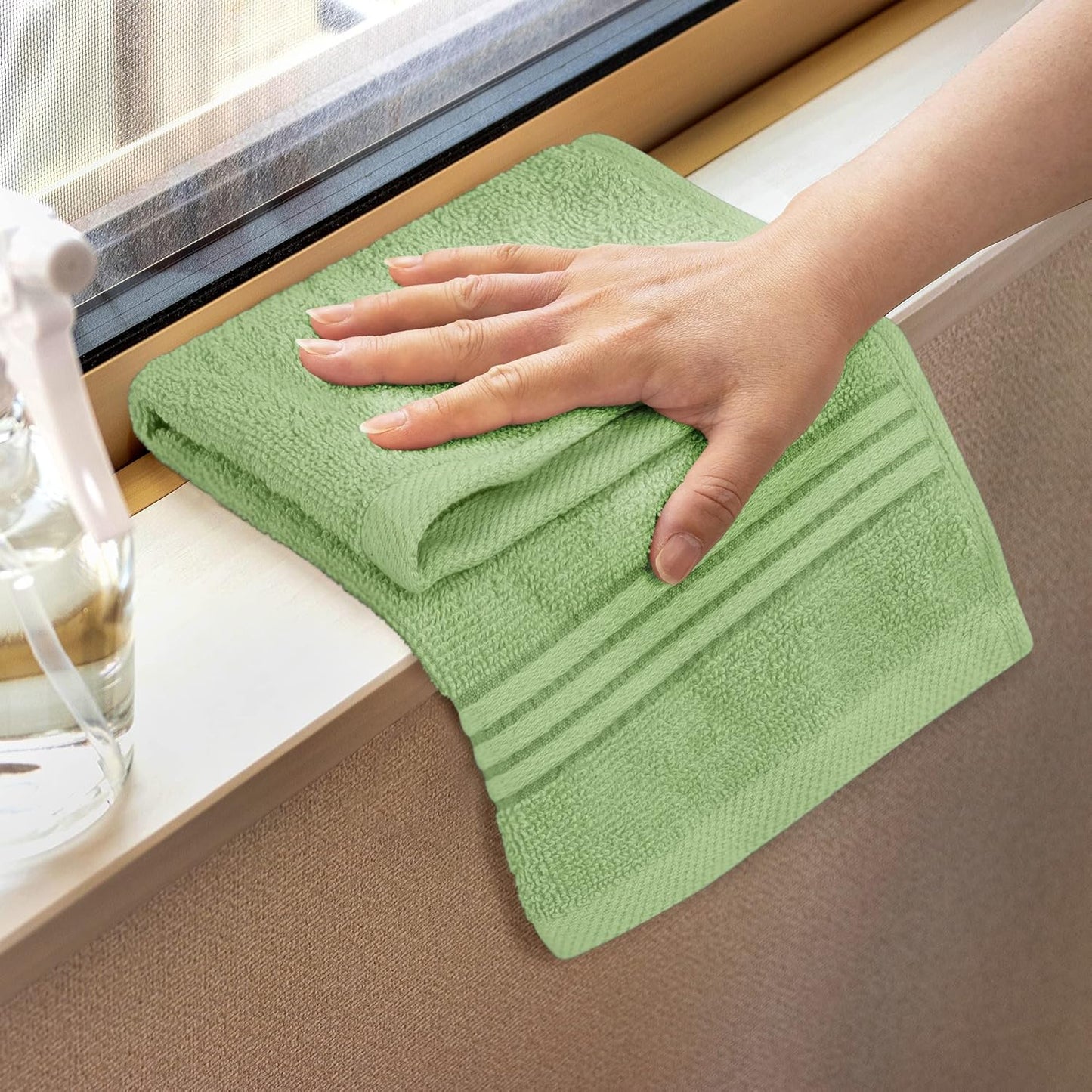 Premium 12-Pack Cotton Wash Cloths - Highly Absorbent & Soft 12x12 for Bathroom, Spa, Gym - Plum