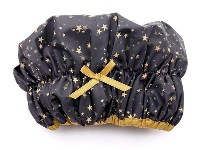 Reusable Shower Cap & Bath Cap & Lined, Oversized Waterproof Shower Caps Large Designed for all Hair Lengths with PEVA Lining & Elastic Band Stretch Hem Hair Hat - Fashionista Starry Nights