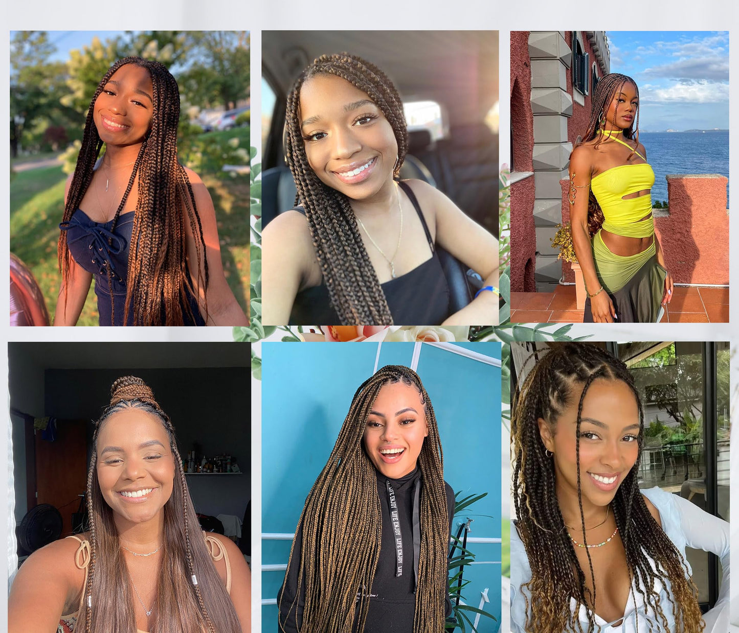 Braiding Hair Pre Stretched 20 Inch 8 Packs Brown Ombre Braiding Hair For Women Knotless Box Braids Hair Extension Yaki Texture Hot Water Setting Variety Styles Braiding Hair(20" T1B/30#)