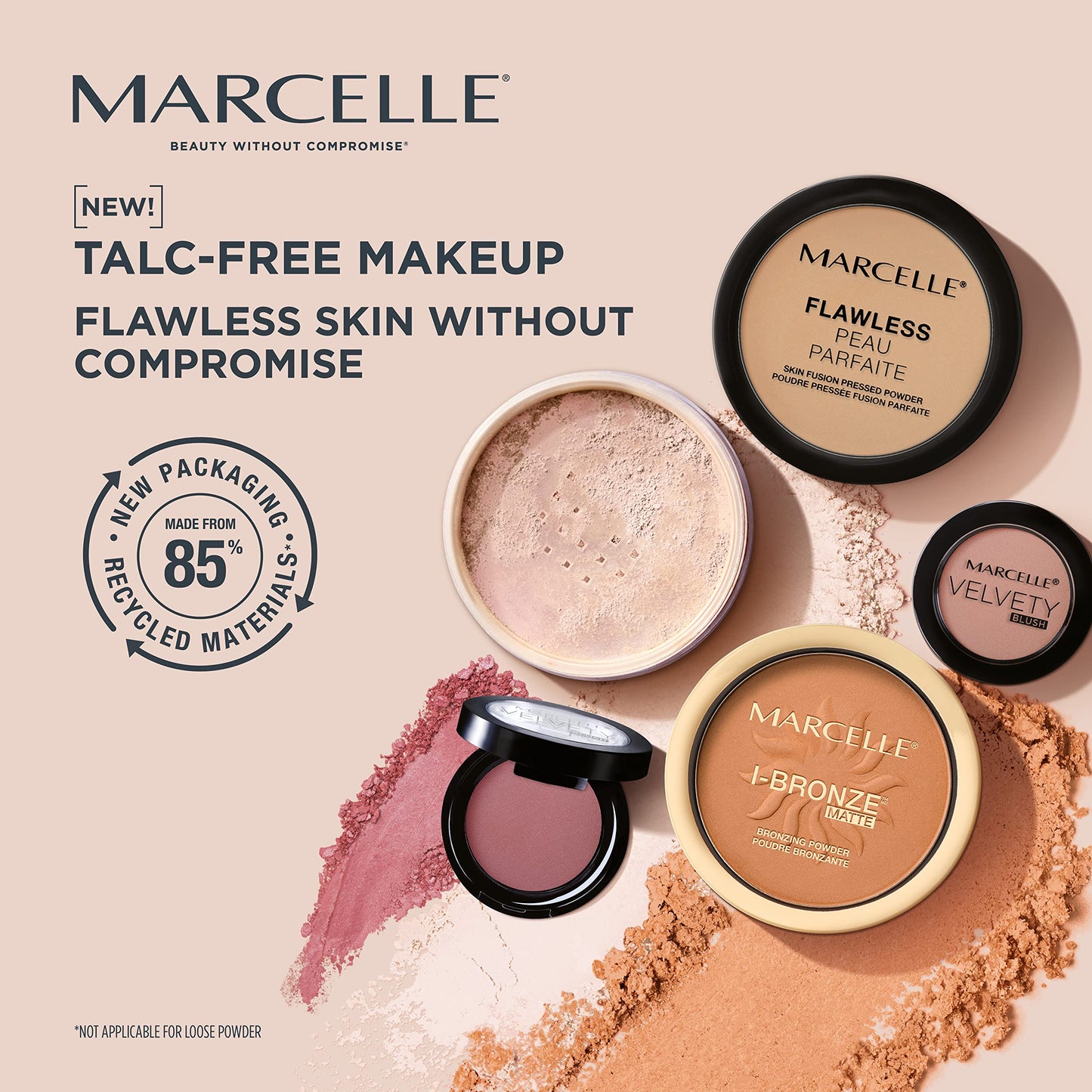 Marcelle Loose Setting Face Powder, Translucent, Talc-Free, Mattifying, Natural & Smooth Finish, Flawless Complexion, Long-Lasting, Hypoallergenic, Fragrance-Free, Cruelty-Free, 1.94 Oz.