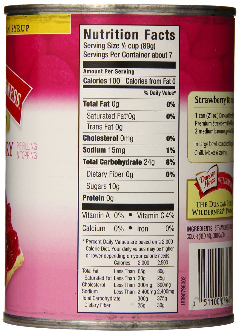Duncan Hines Wilderness More Fruit Strawberry Pie Filling and Topping, 21 oz. (Pack of 8)