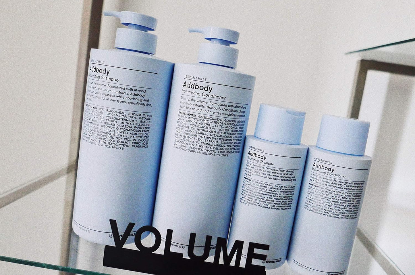 J Beverly Hills Blue Addbody Volumizing Shampoo with Vitamin E Oil for Strong Hair, (3 Oz, 12 Oz)