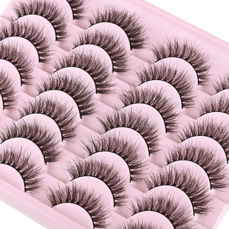 FARRED Natural Eyelashes Wispy Lashes Short False Eyelash Small Cat Eye Fake Lashes Full Pestañas Sets for MUA and Beginners Daily Makeup (F2 | 7-14mm)