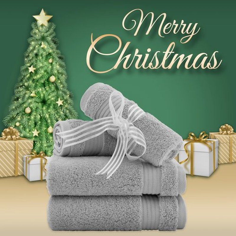 American Veteran Towel, 100% Cotton Turkish Washcloths for Bathroom Essentials 4 Pack, Soft Absorbent Wash Cloths Quick Drying Small Towels Washrags, Light Grey