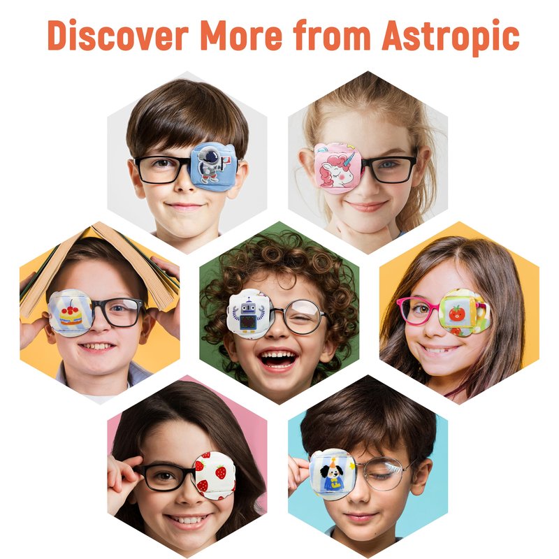 Astropic 3D Cotton & Silk Eye Patch for Kids | Boys Eye Patch for Glasses | Medical Eyepatch for Children with Lazy Eye (Blue Robot, Right Eye)
