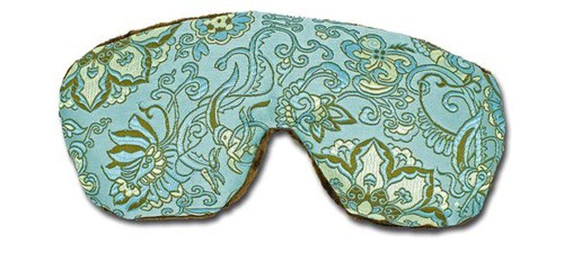 Candi Andi Handmade Opulence Yoga Eye Mask Pillow - Weighted Flaxseed Fill, Unscented, Satin & Velvet, Adjustable Strap - Ideal for Meditation & Restful Sleep -Blue Lagoon - TEMF-BL
