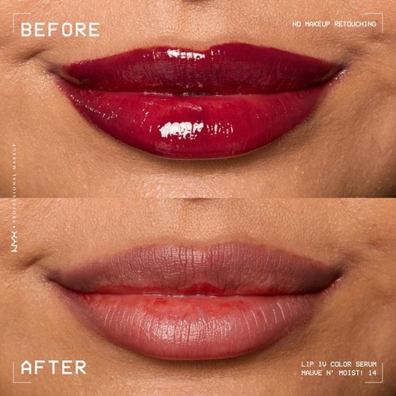NYX PROFESSIONAL MAKEUP Lip IV Hydrating Gloss Serum, Lip Stain with 12HR Hydration - Mauve N Moist (Purple Lip Gloss)