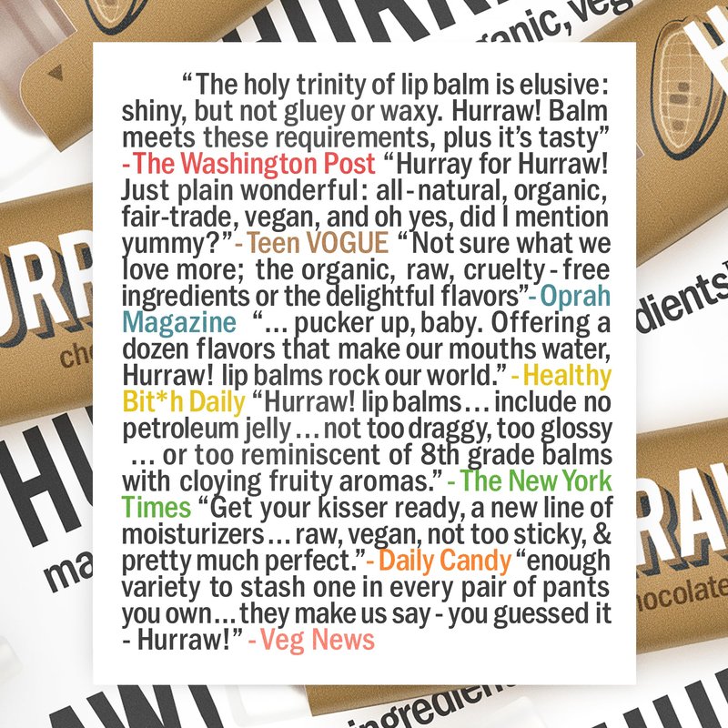 Hurraw! Chocolate & Mint Combo Lip Balm: Choco Mint. Organic, Certified Vegan, Cruelty and Gluten Free. Non-GMO, 100% Natural Ingredients. Bee, Shea, Soy and Palm Free. Made in USA
