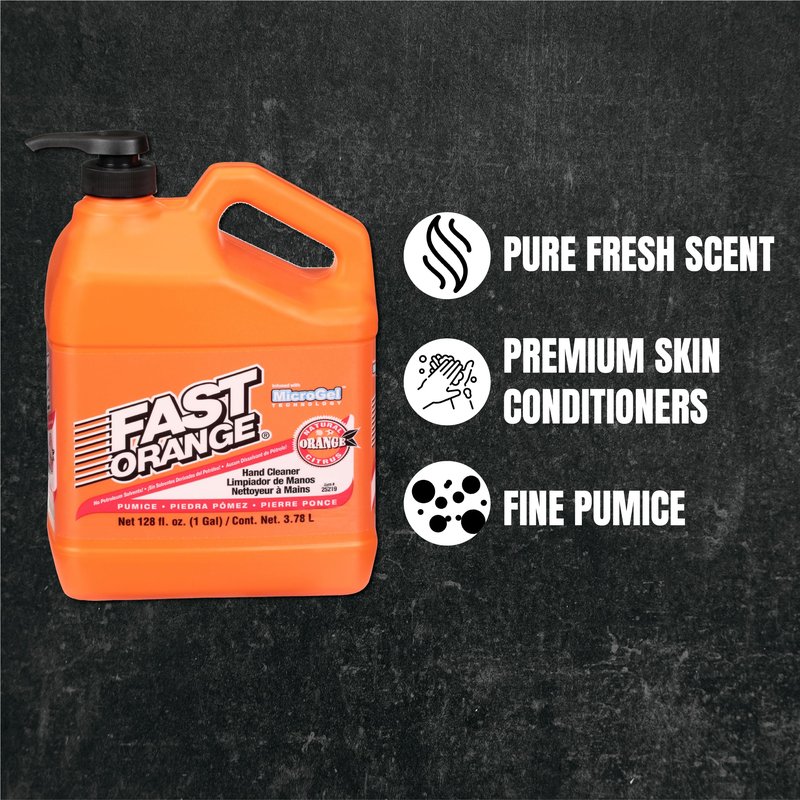Permatex 25219-4PK Fast Orange Pumice Lotion Hand Cleaner with Pump, Smoothening, 1 Gallon (Pack of 4)