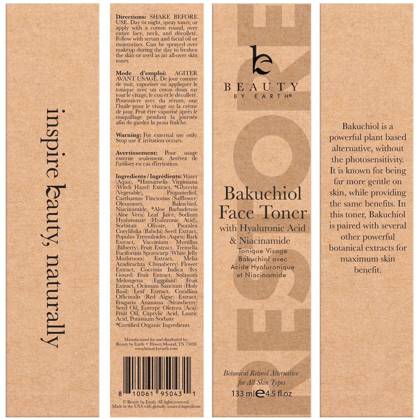 Bakuchiol Face Toner - USA Made with Natural & Organic Ingredients
