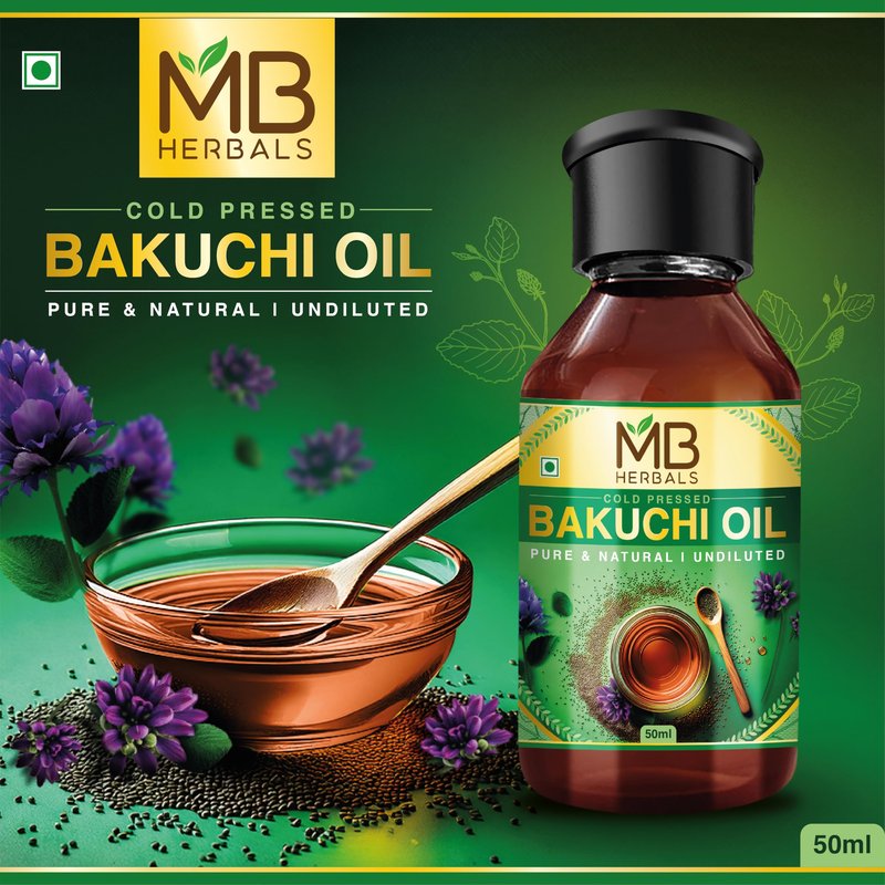 MB Herbals Cold Pressed Bakuchi Oil, Pure and Natural Undiluted, 50ml/1.69 fl oz