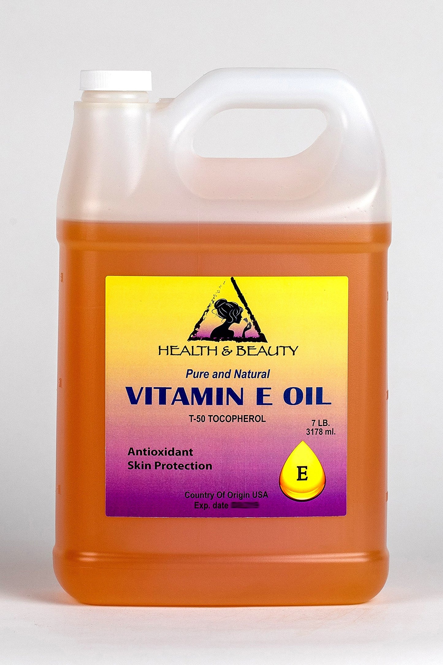 Tocopherol T-50 Vitamin E Oil Anti Aging Natural Premium Pure 128 oz, 7 LB, 1 gal