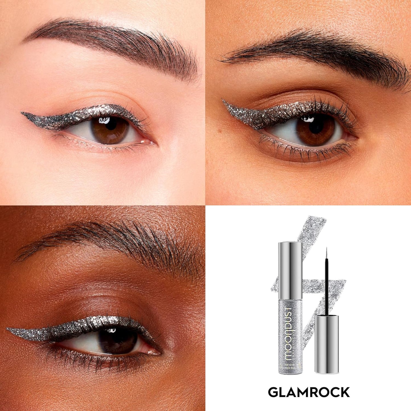 Urban Decay Moondust Liquid Glitter Eyeliner – Longwear Sparkle Liner & Eyeshadow Topper - Quick-Drying, Water-Based Formula – Buildable Shimmer Shades - Vegan Formula